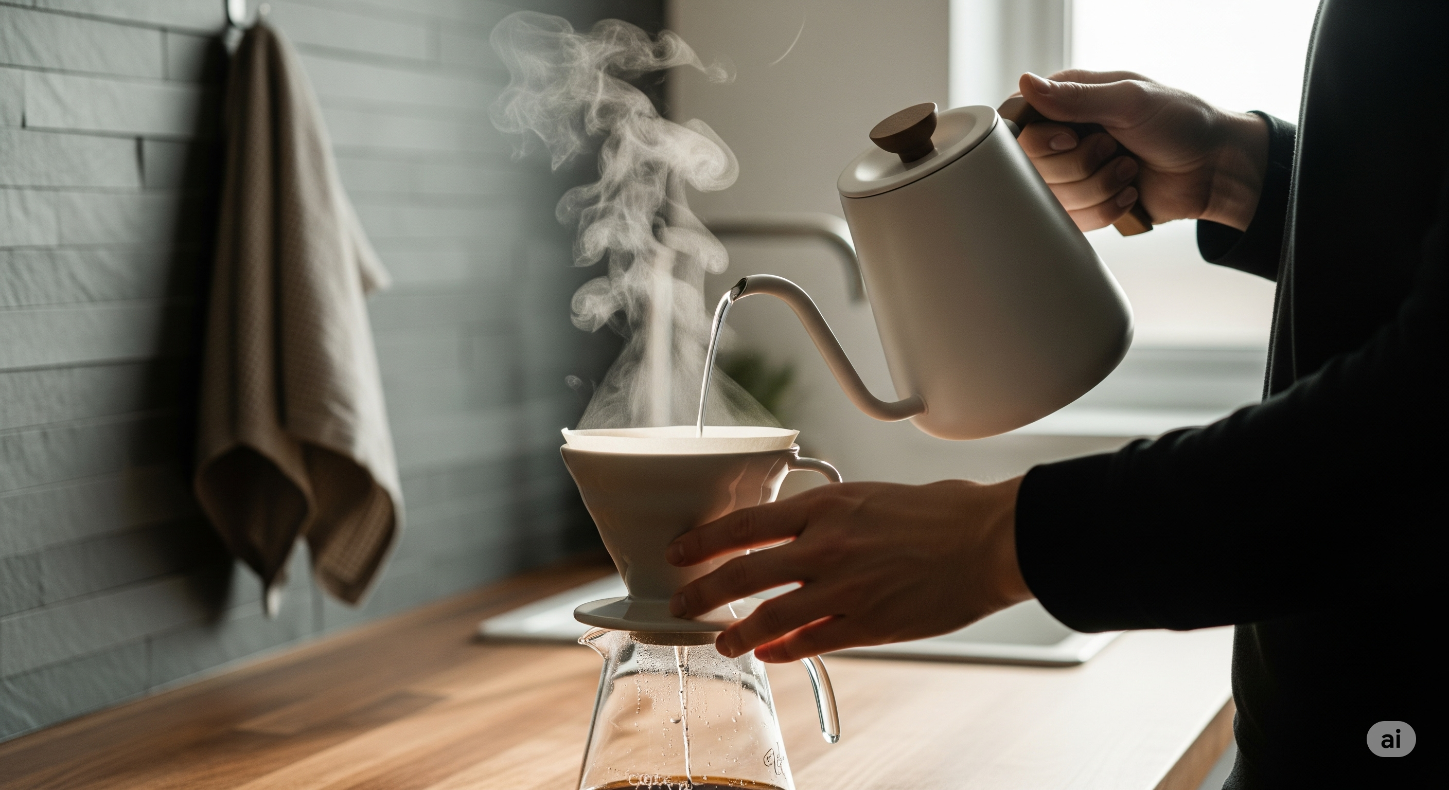 The ritual of the pour - artisanal coffee brewing